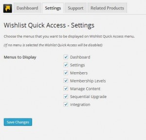 Wishlist Quick Access