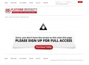 Platform University Error Page 