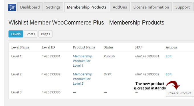 Creating New Membership Products in One Click