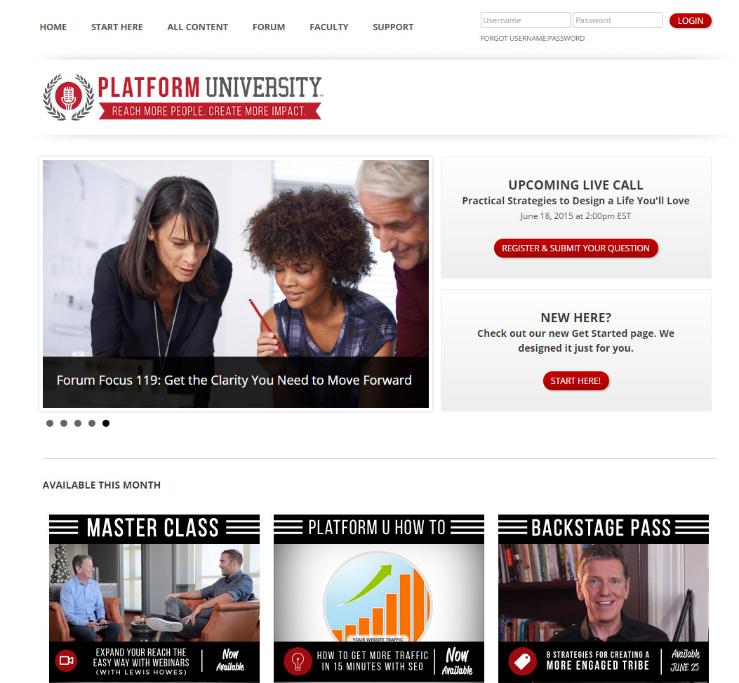 Platform University Website