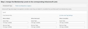 Wishlist Member InfusionSoft Integration - Autoresponder Tags Settings