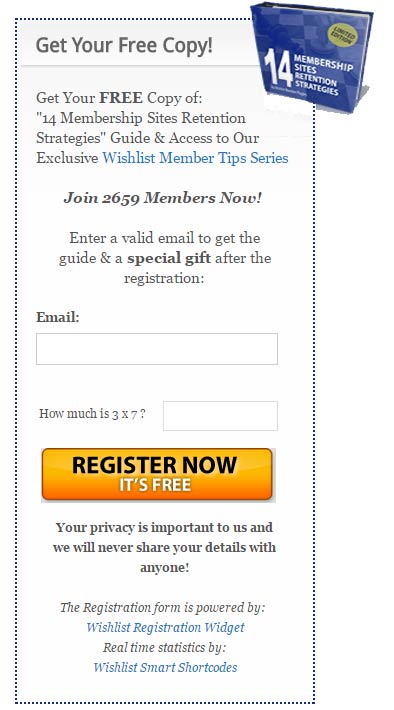 Wishlist Registration Widget Registration Form