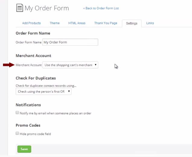 Wishlist Member InfusionSoft Integration Settings - Shopping Cart Order Form